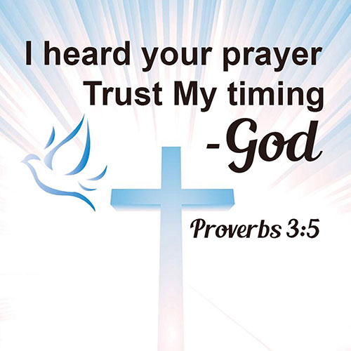 'I Heard Your Prayer - Trust My Timing' design