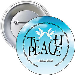 'Teach Peace 01' Button Design