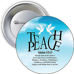 'Teach Peace 02' Button Design