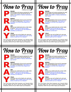 'How to Pray (4 per page)' Poster Design