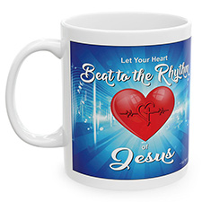 'Beat to the Rhythm of Jesus' Mug Design