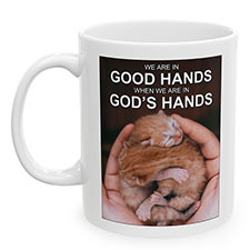'We Are in Good Hands' Mug Design