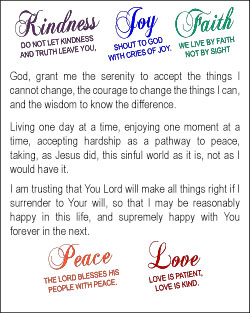 'Serenity Prayer' Poster Design 'Serenity Prayer' Poster Design